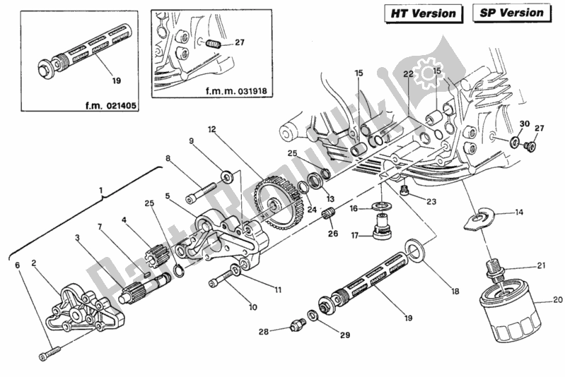 All parts for the Oil Pump - Filter Ht, Sp of the Ducati Supersport 900 SS USA 1993